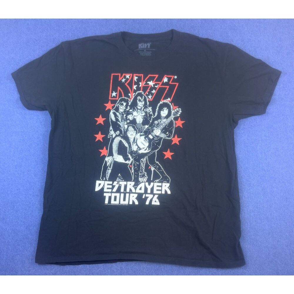 KISS Destroyer Tour ’76 T-Shirt Men’s XL Black 2017 Rock Band Graphic Tee